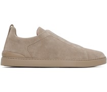 Taupe Triple Stitch Sneakers