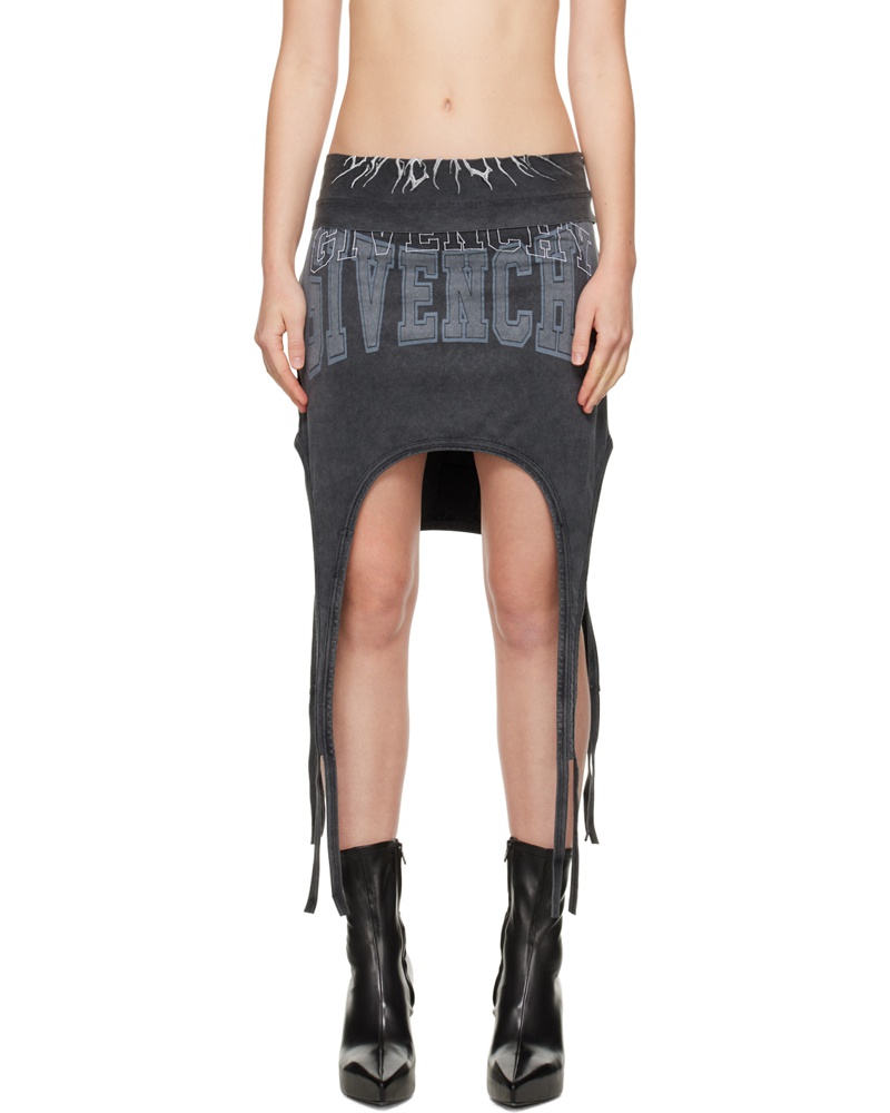 Givenchy Damen Gray Reversed Effect Miniskirt