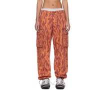 Orange Flame Cargo Pants