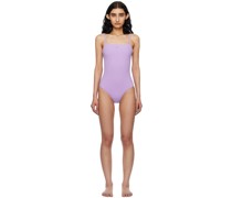 Purple Square Neck Swimsuit