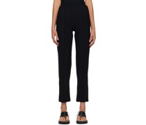 Black Thermal Pintuck Lounge Pants