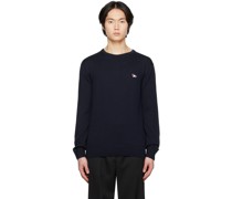 Navy Tricolor Fox Sweater