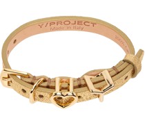 Gold Y Heart Belt Bracelet