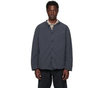 Navy Band Collar Jacket
