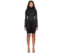 Black Perforated Minidress