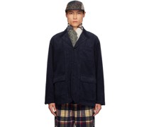 Navy Button Tab Blazer