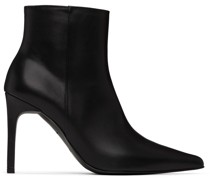 Black Leather Stiletto Boots