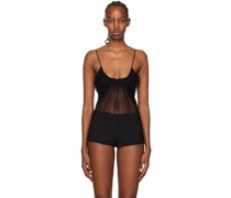 Black Gathered Bodysuit