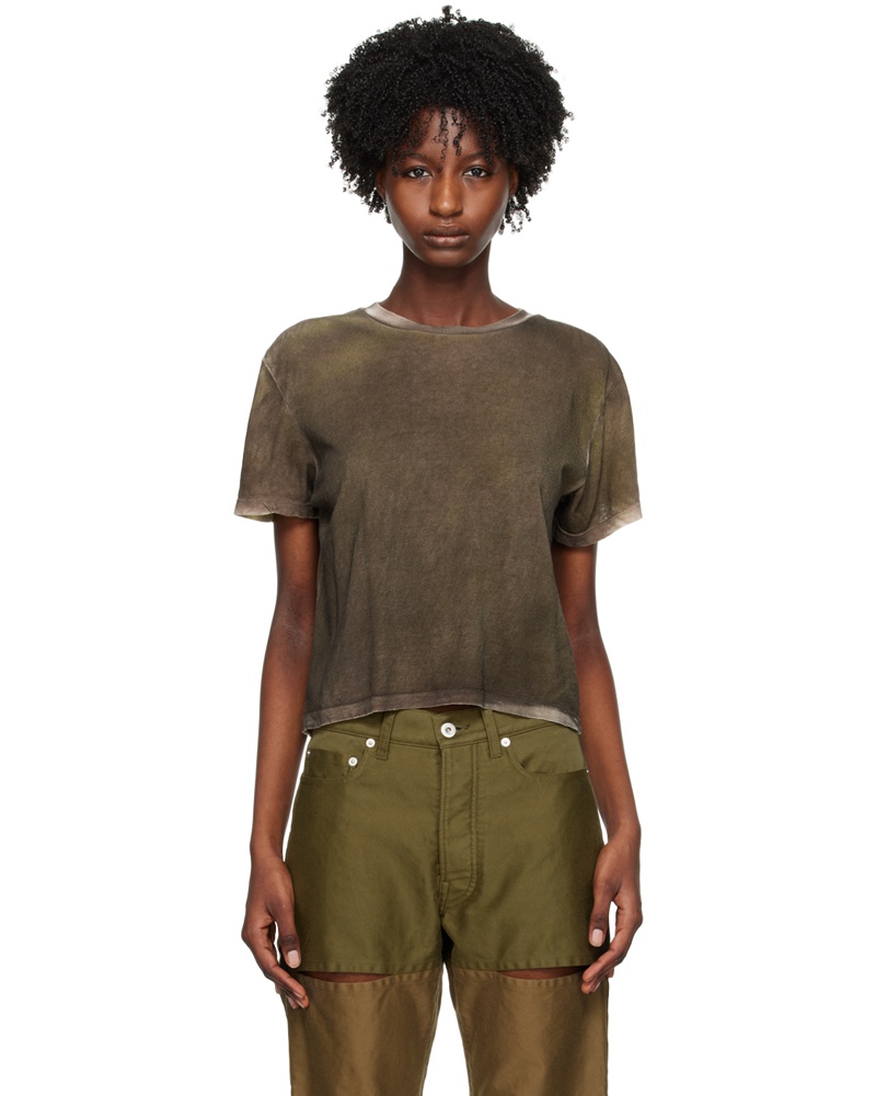 NotSoNormal Damen Brown Micro T-Shirt