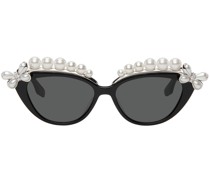 Black YVMIN Edition Pearl Eyebrow Sunglasses