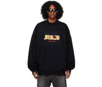 Black & Navy 'Jesus Loves You' Sweater