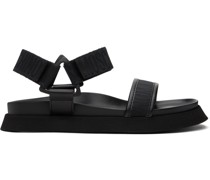 Black Logo Sandals
