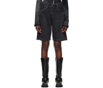Black Cinch Denim Shorts
