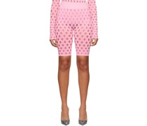 Pink Perforated Shorts