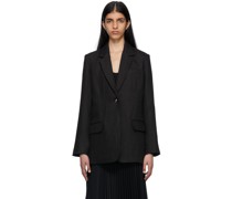 Black Linen Blazer