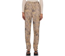 Beige Floral Trousers