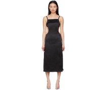 Black Silk Mid-Length Dress