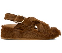 SSENSE Exclusive Brown Faux-Fur Sandals