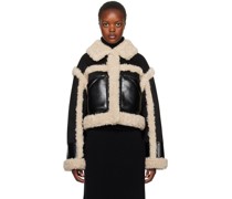 Black & Off-White Edith Faux-Shearling Jacket