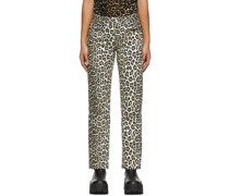 Gabardine Leopard Jeans
