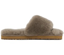 Taupe Open-Toe Slippers