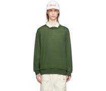 Green Exposed Seam Sweater