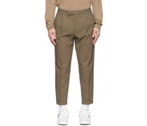 Beige Polyester Trousers