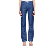 Navy Slanted Jeans