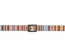 Multicolor Signature Stripe Reversible Belt