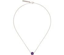 Silver & Purple Curb Chain Necklace