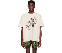 Beige Marbled Leaf T-Shirt