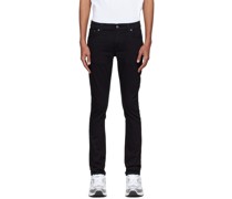Black Tight Terry Slim Jeans