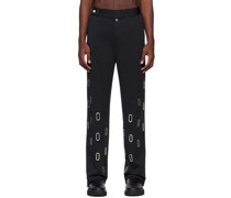 Black Sunken Starry Trousers