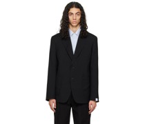 Black Topstitched Blazer