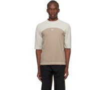 Beige Ribbed Training T-Shirt