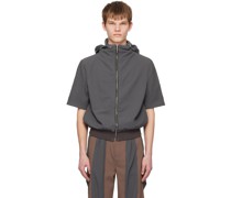 Gray Mirage No. 1 Short Sleeve Zip-Up Hoodie