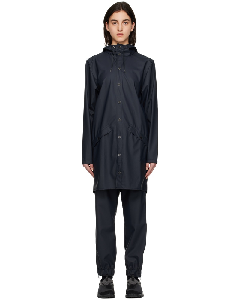 RAINS Damen Navy Long Coat