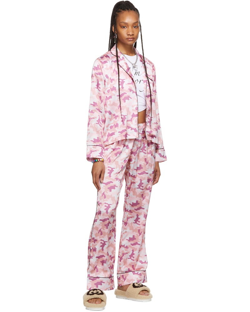 Petra Collins Damen SSENSE Exclusive Pink Camo Pajama Set