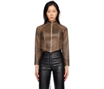 SSENSE Exclusive Brown Moto Jacket