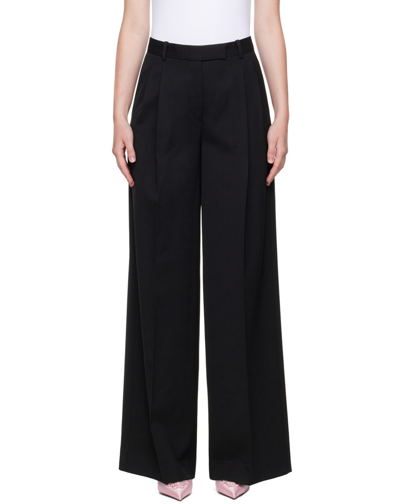 Versace Damen Black Pleated Trousers