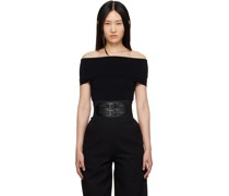 Black Off Shoulder Bodysuit
