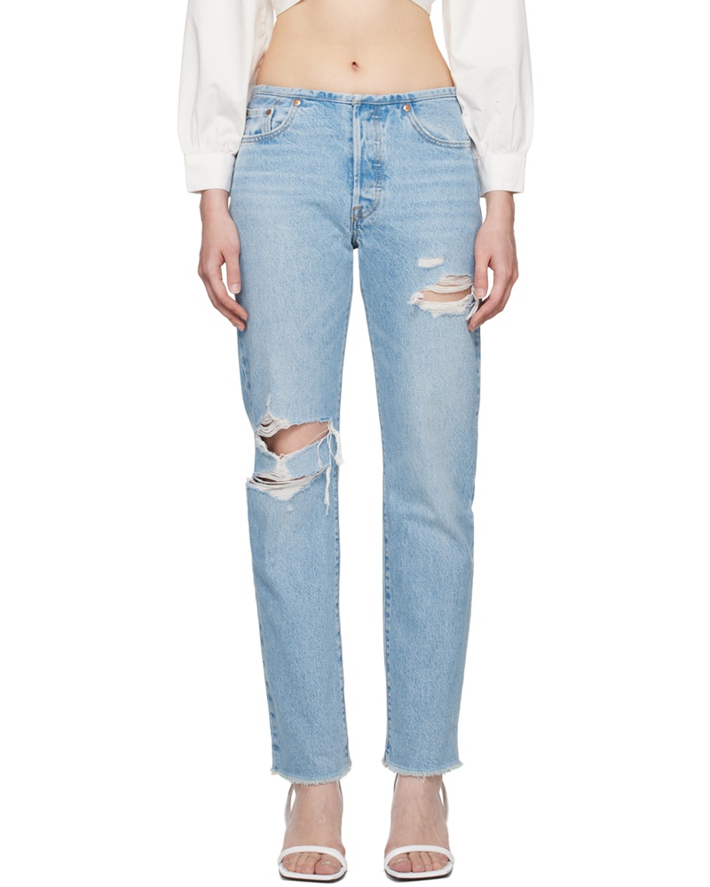 Levi's Damen Blue 501 Mini Waist Jeans