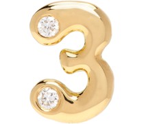 Gold Bubble Number 3 Single Earring