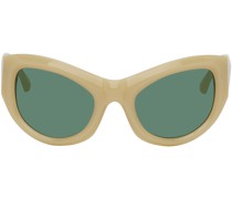 SSENSE Exclusive Beige Linda Farrow Edition Goggle Sunglasses