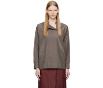 Brown Garment-Dyed Blouse