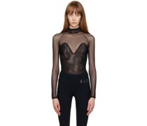 Black Mock Neck Bodysuit