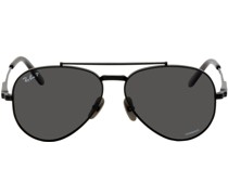 Black Aviator Titanium Sunglasses