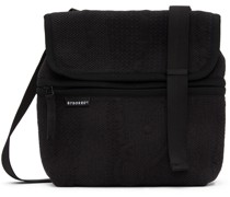 Black Recycled Nylon Messenger Bag