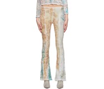 White Stretch Weave Trousers