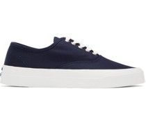 Navy Canvas Laced Sneakers